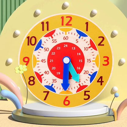 Kids Montessori Wooden Clock Toys Hour Minute Second Cognition Time Learning Teaching Aids Educational Toys for Children