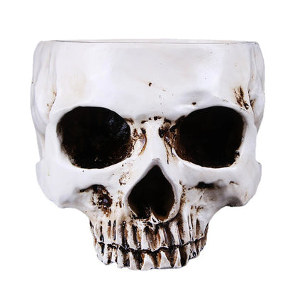 Resin Skull Flower Pot Home Garden Office Decor Planter Container Skeleton Desktop Flower Pot Halloween Skeleton Flowerpot