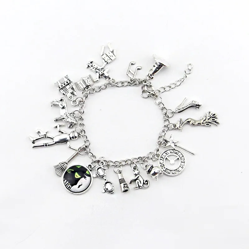 Fashion Wicked Charm Bracelet Wicked the Musical Bangle Jewelry Defy Gravity Elphaba Glinda Crystal Beads Bracelets ﻿