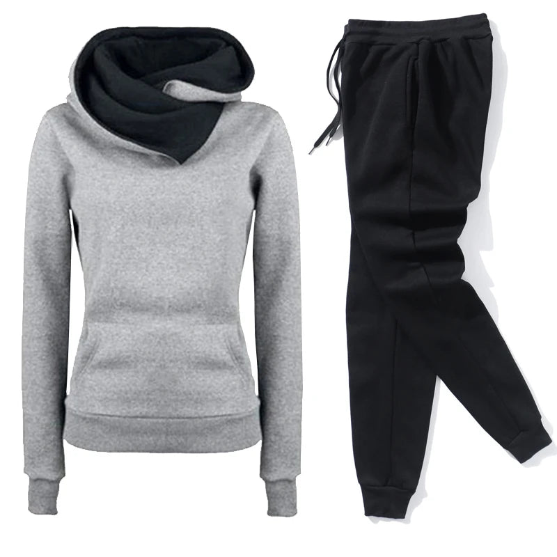 Clothing Sets Pullovers Sweatshirts Sports Suit Outfits Female Jogging Hoodies+Pants Women Tracksuit Winter Warm Two Piece Set