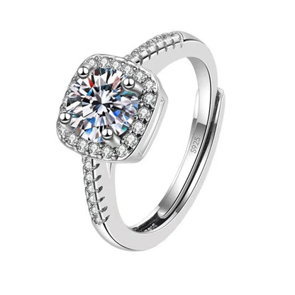 Shining 925 Sterling Silver Color Rings With Big Cubic Zirconia Stone For Women Bridal Wedding Engagement Accessory Anel Jewelry