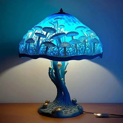 Illusionary Mushroom Table Lamp Colored Resin Plant Flower Series Snail Octopus Creative Color Bedside Retro Night Light