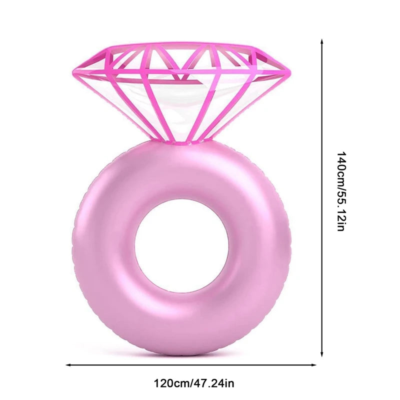 Inflatable Floating Swimming Pool float Diamond Swim ring Pool Mat Floats Tube for Valentine or Wedding Bachelorette Party