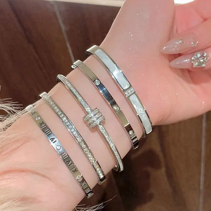 Silver Color Stainless Steel Colorfast Bracelets Skyful Star Bracelet Set for Women Fashion Light Luxury Jewelry Gifts Wholesale