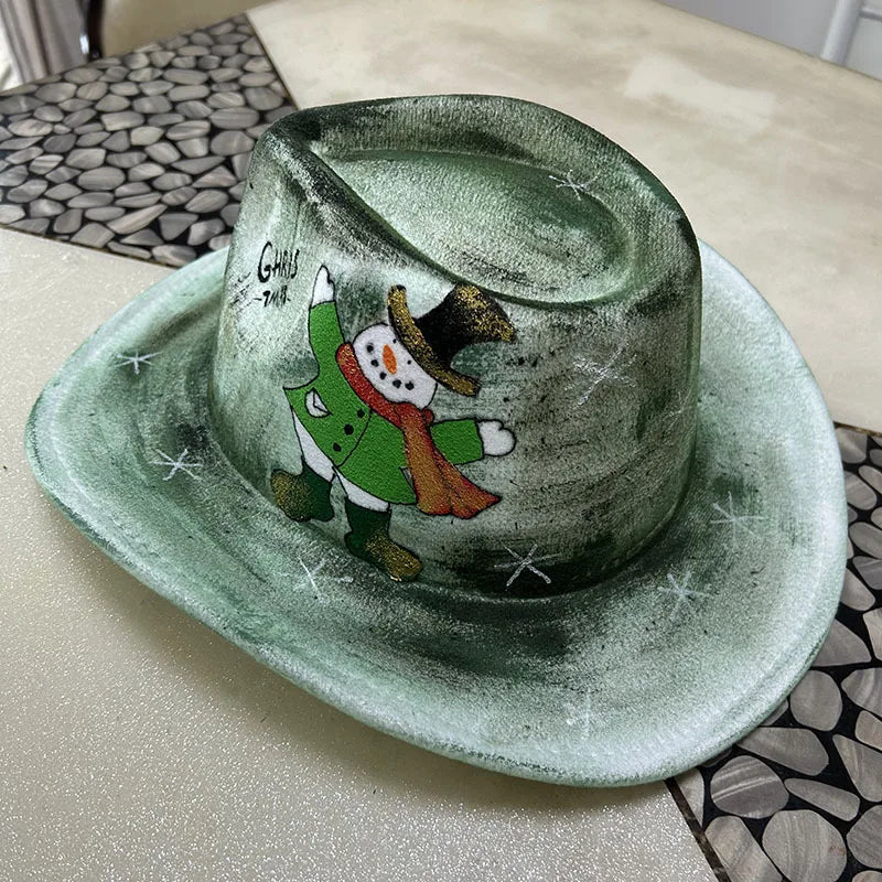 EtherealBe Halloween Cowboy Hat for Adults - Spooky Style
