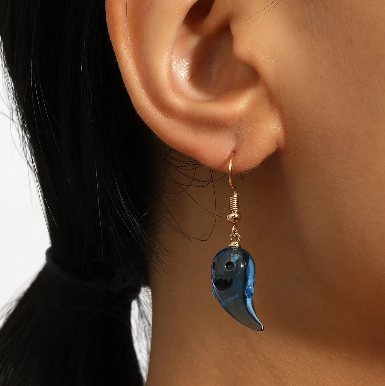 Cute Pumpkin Ghost Earrings Halloween Decoration Kawaii Orange Jewelry For Girls Party Cosplay Transparent Accessories Gift