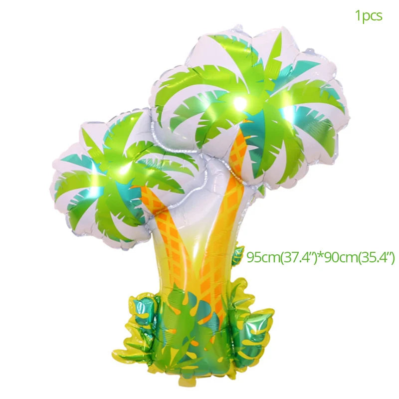 Hawaiian Party Decorations Flamingo Garlands Banner Balloons For ALOHA Luau Party Tropical Summer Beach Birthday Party Supplies