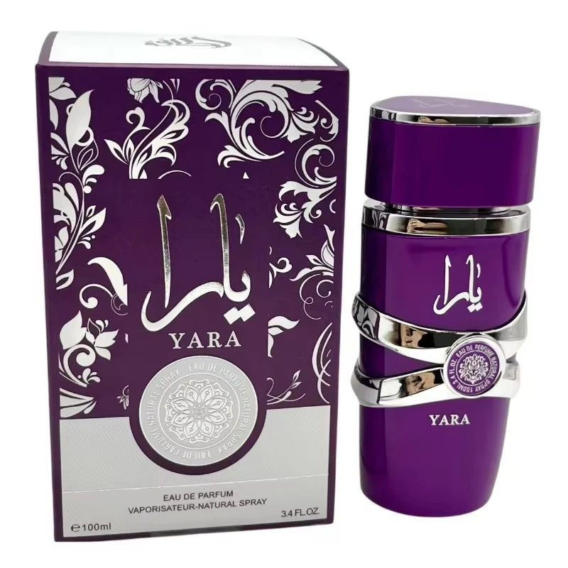 Lattafa Yara Purple Vanilla Fruity Citrus Floral Eau de Parfum Long-Lasting Fragrance for Women 3.40 Ounce / 100 ml