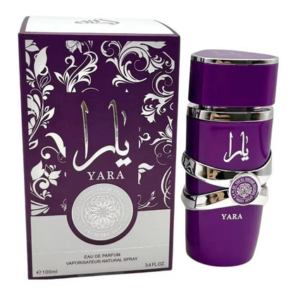 Lattafa Yara Purple Vanilla Fruity Citrus Floral Eau de Parfum Long-Lasting Fragrance for Women 3.40 Ounce / 100 ml