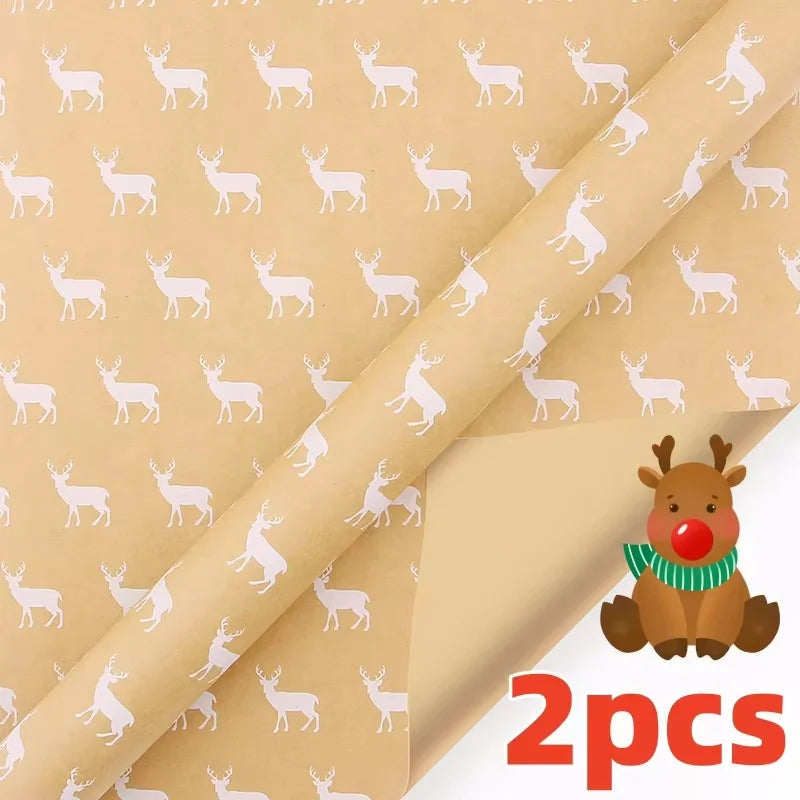 Christmas Gift Wrapping Paper with Snowflake Tree Pattern Paper Roll 16.9"x590" Eco-Friendly Paper Material for Holiday Presents
