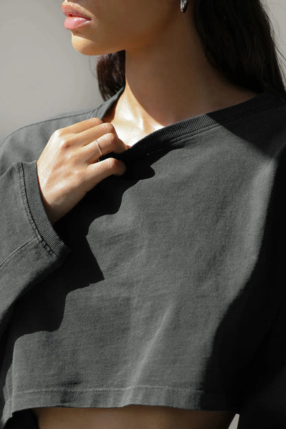 Autumn Winter Women's No Hat Hoodies Fashion O-neck Loose Long Sleeve Pullove Casual Workout Jogger Female Sexy Crop Sweatshirt