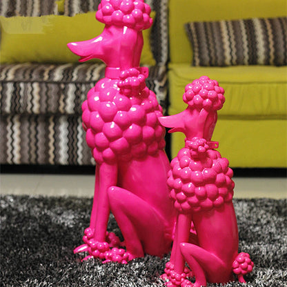 New Highlight Tricolor Resin Poodle European Modern High-end Club Home Fashion AccessoriesRresin Ornaments, Best Gift