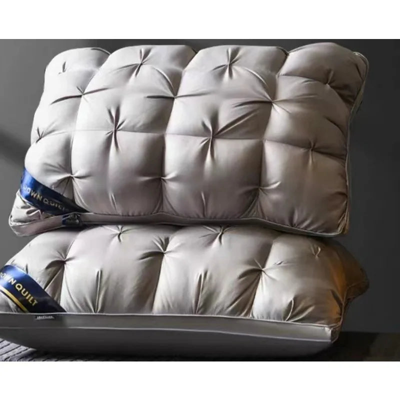 Pure Cotton 3D Bread Goose Down Feather Pillow Natural 95 White Goose Feather Guard Sleeping Neck Pillow Adult Home Hotel Use