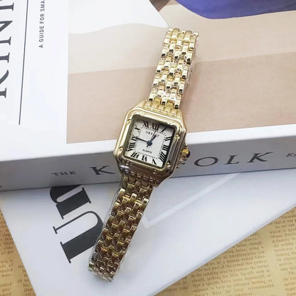 Luxury Fashion Square Women's Watches Brand Ladies Quartz Wristwatch Classic Silver Simple Femme Steel Band relogio feminino