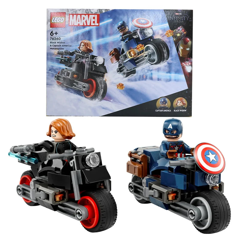 LEGO 76260 Super Heroes Marvel Black Widow and Captain America Touring Toy Blocks