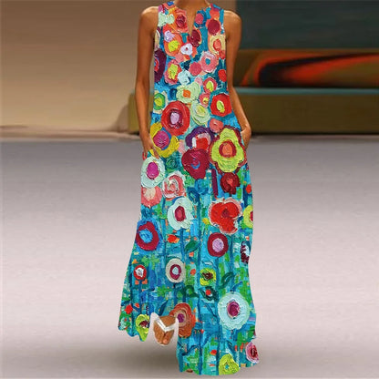 Retro Party Style Robe Holiday V Collar Sexy Feather Printing Dresses Elegant Women's Boho Beach Faldas Largas Vestidos Robe