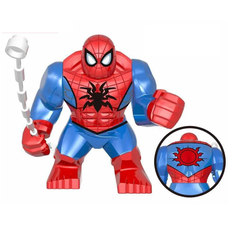 Building Blocks Marvel Transformation Figures Big Goblin Spiderman Iron Man Venom Captain Hawk Deadpool Technic Armor Gift Toys