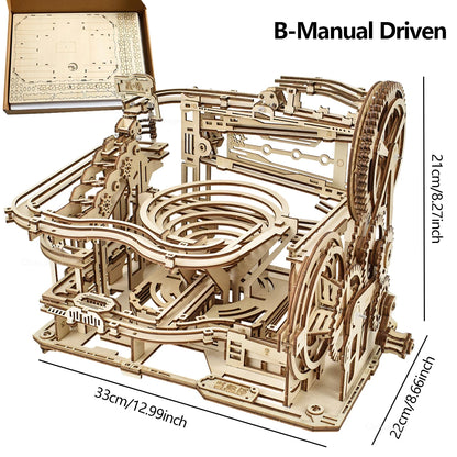 Chriyungel 3D Wooden Marble Run Puzzle DIY Building Model Kits Rolling Ball Track Brain Teaser Game Gift for Adults Teens Kids