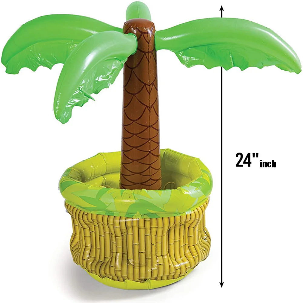 Inflatable Palm Tree Ice Bucket Bear Cooler Drink Holder Hawaiian Birthday Decoration Summer Beach Pool Party Supplies Balloon