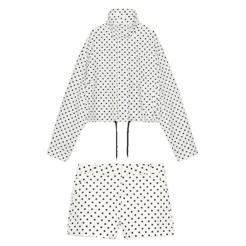 EtherealBe casual chic polka dot matching set - Tailored Crop