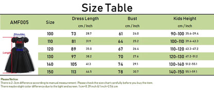 Halloween Costume For Kids Black Witch Dress Luxury Lace Sequin Evil Role Playing Costume Maleficent Dress Up Outfit Ghost Bride