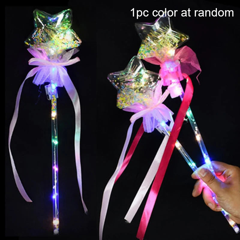 Glowing Magic Wand Flash Fairy Wand Children Kids Christmas Party Stalls Toys Halloween Small Gifts for Party Festival Bulk