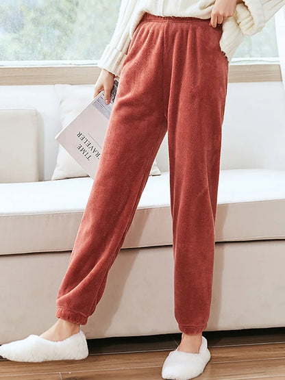 HELIAR Women Winter Velvet Sets Pullover And Elastic Waist Pants Sets Casual Warm Cashmere Sets Women 2025 Autumn and Winter