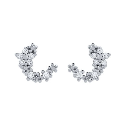 925 Sterling Silver Ear Needle Geometric Zircon Metal Earrings for women Shiny Crystal Luxury Small Stud Fashion Wedding Jewelry