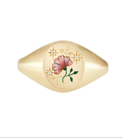 Enamel Crystal Flower Rings for Women Titanium Steel Gold Plated Snake Dolphin Swan Pearl Ring Wedding Exquisite Jewelry Gifts