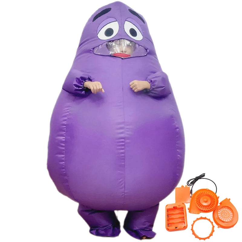 Grimace Mascot Costume for Kids Adult Boy Girl Men Women Grimaces Birthday Gameboy Halloween Cosplay Inflatable Suit Shake Child