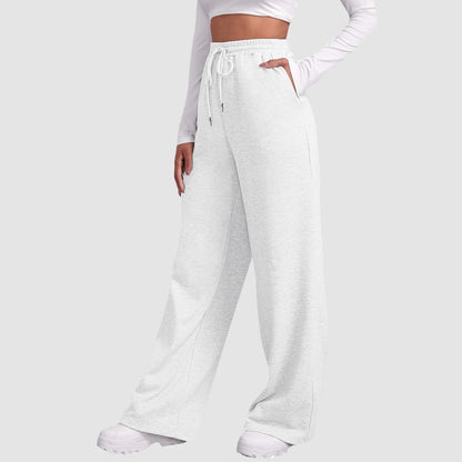 Women’s Drawstring Sweatpants Wide Straight Leg Pants Solid Color Sweatpants Casual Pants For Women 2024 Spring Emale Clothes