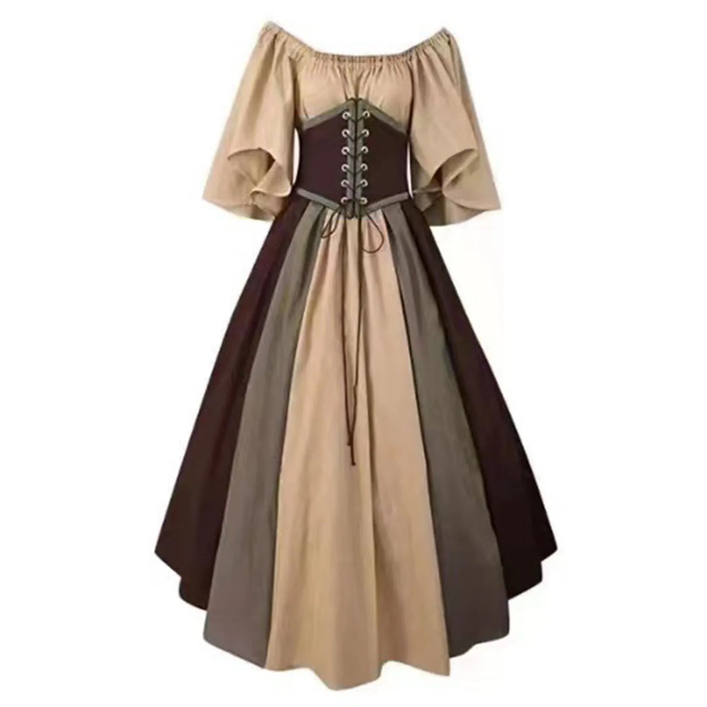 New Medieval Costume for Women Halloween Corset Gothic Renaissance Dress Plus Size Flare Sleeve Ball Gown Cosplay Clothes