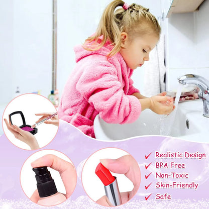 Kids Pretend Makeup Kit with Cosmetic Bag for Girls 4-10 Year Old - Including  Brushes, Eye Shadows, Lipstick, Mascare, Gittler