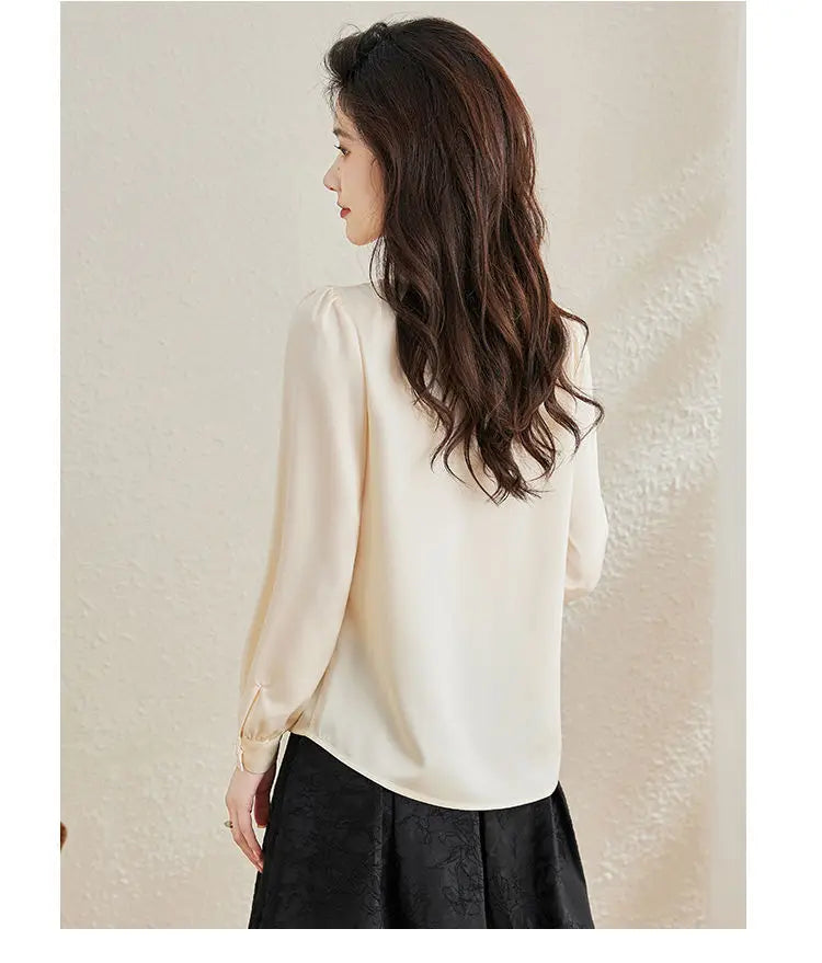 Early Spring Tops for Women Shirts for Spring Wear 2025 New French Temperament New Chinese Puff Sleeve Cardigan