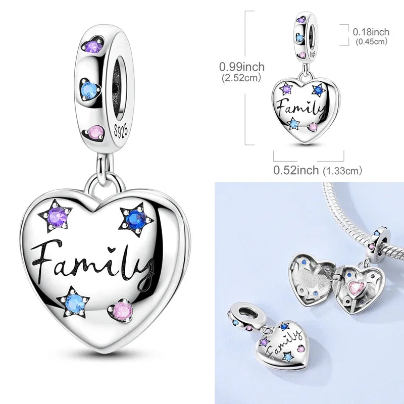 Original Charms Bead 925 Sterling Silver Inlaid Zirconium Animal Paper Crane Snail Pendants Fit Bracelet Jewelry Gift Marking