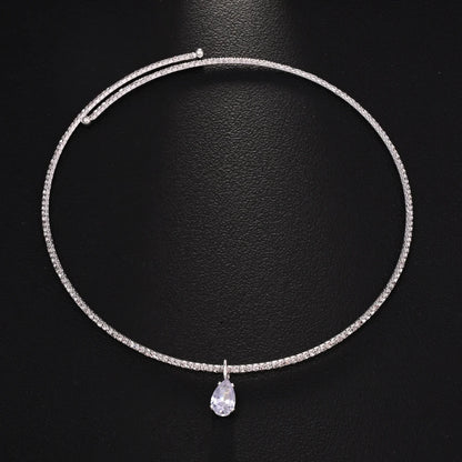 Stonefans Water Drop Pendant Choker Necklace Wedding Luxury Rhinestone Accessories Fashion 2025 Charms Jewelry High Quality Gift