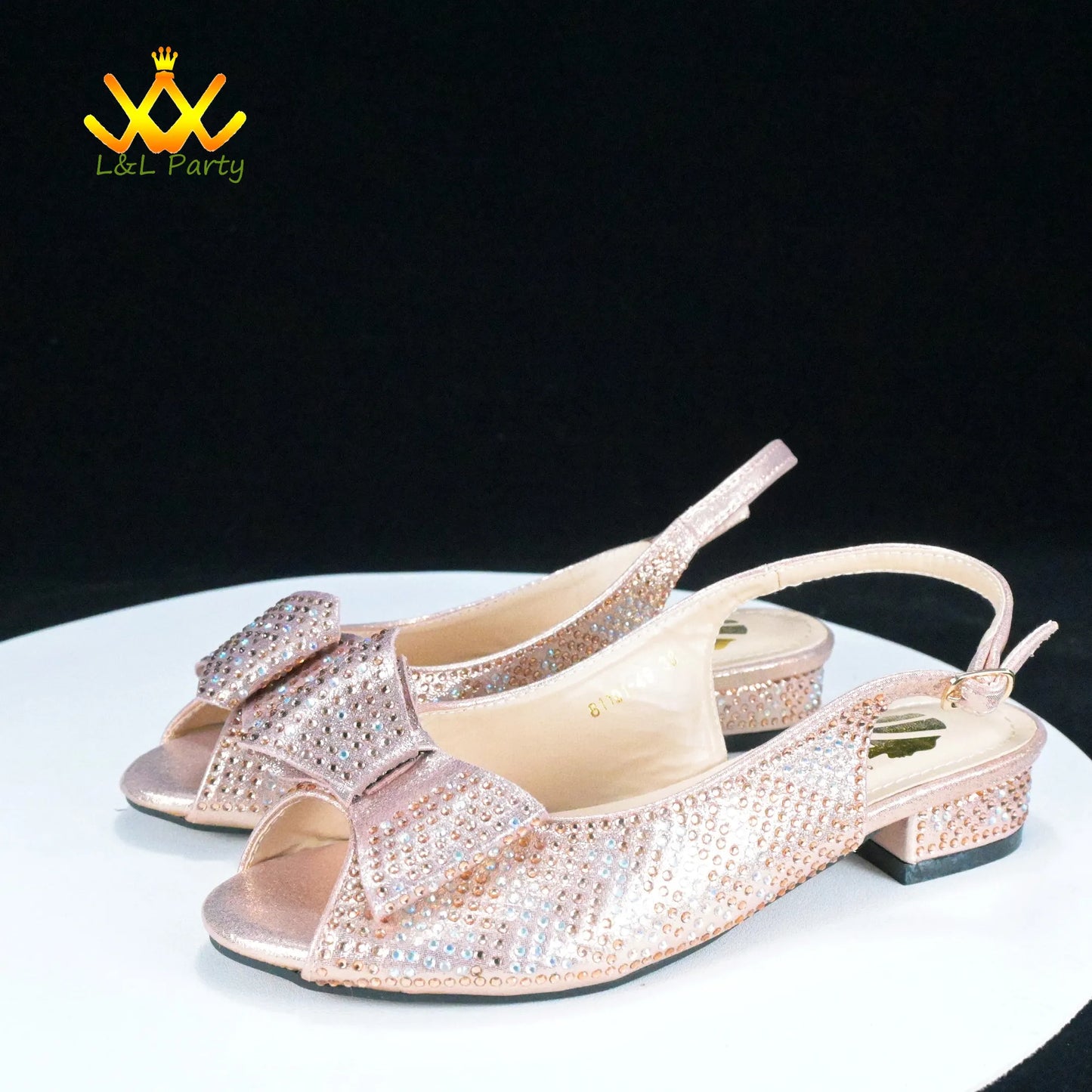 EtherealBe Gold Rhinestone Fashionable shoes and bag set