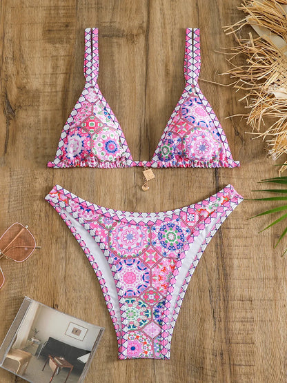 Micro Bikinis 2025 Sexy Women Swimsuits Female Swimwear Print Bikini Set Bathing Suit Swimming Suits Beachwear Thong Biquini