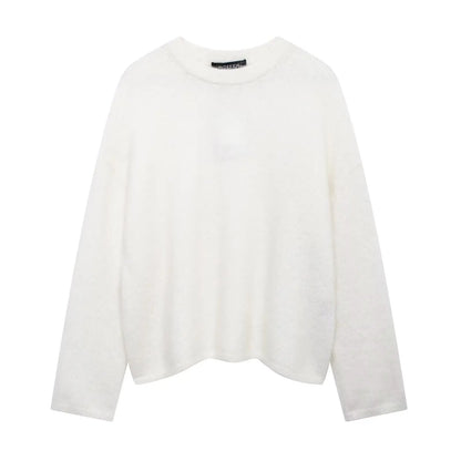 HH Autumn Sweater For Women Fashion Vintage Wine Red Knitted Pullover Long Sleeve O Neck Sweatshirt High Street Knitwear Top