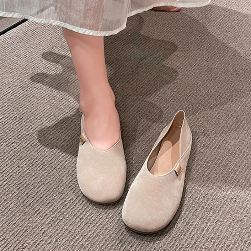 Shoes for Women  Summer Casual Round Toe Flats Ladies Shoe Fashion Light Loafers Soft Sole Non-Slip Feminino Zapatos Mujer