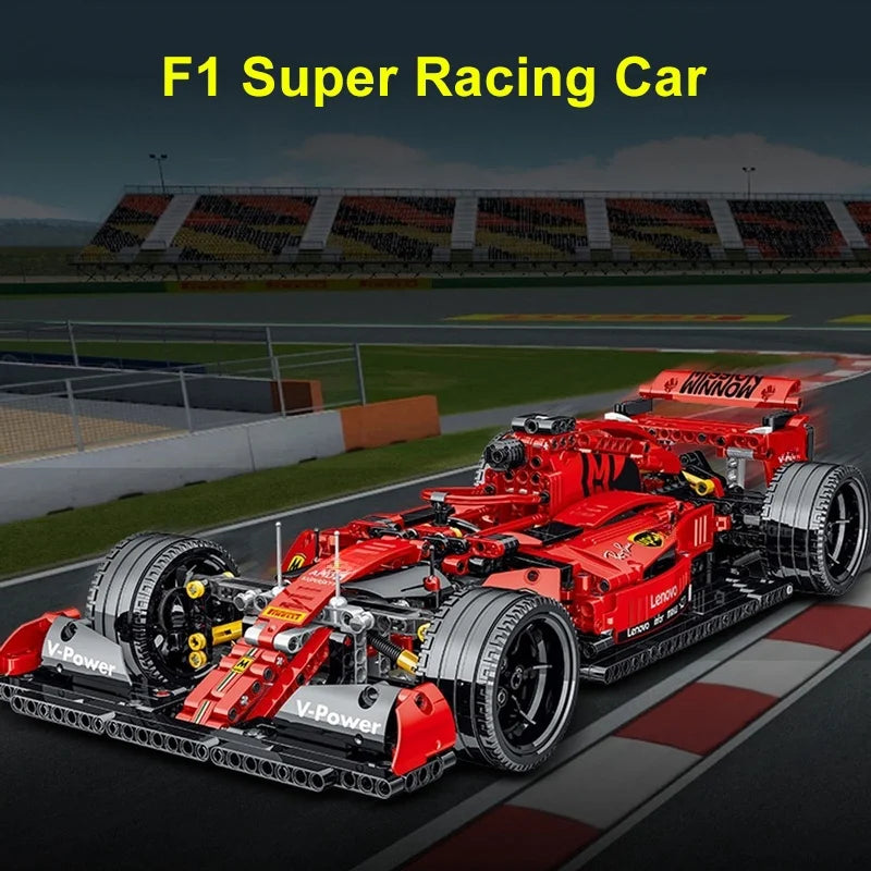 New Technical Red F1 Formula City Speed Racing Car Building Blocks 42141 Bricks Famous Sport Vehicle Model Assembly Toy Kid Gift