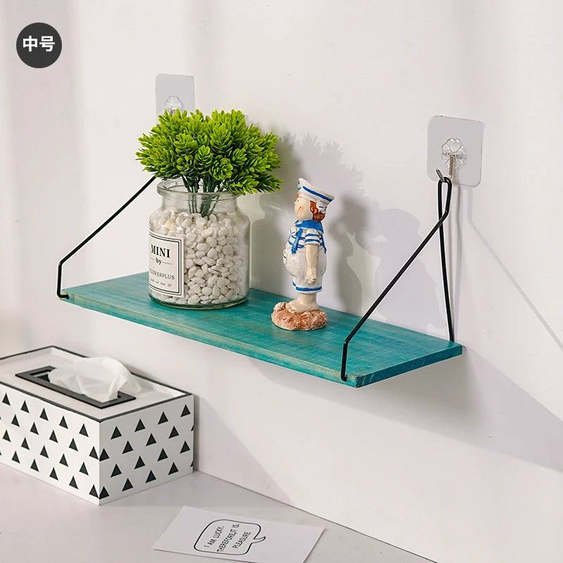Nordic Wooden Wall Hanging Shelves Living Room Decor Display Stand Home Wall Decoration Bedroom Storage Shelf