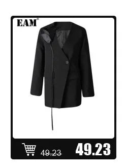 [EAM] Orange Big Size Casual Knitting Cardigan Sweater Lapel Long Sleeve Women New Fashion Tide Spring Autumn 2026 1DJ3315