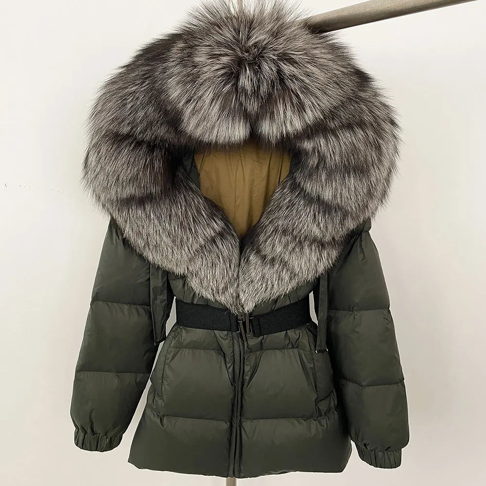 OFTBUY 2025 Winter Clothing Puffer Jacket Women Real Fox Fur Hooded Thick Warm 90% White Duck Down Coat Female Parkas Waterproof