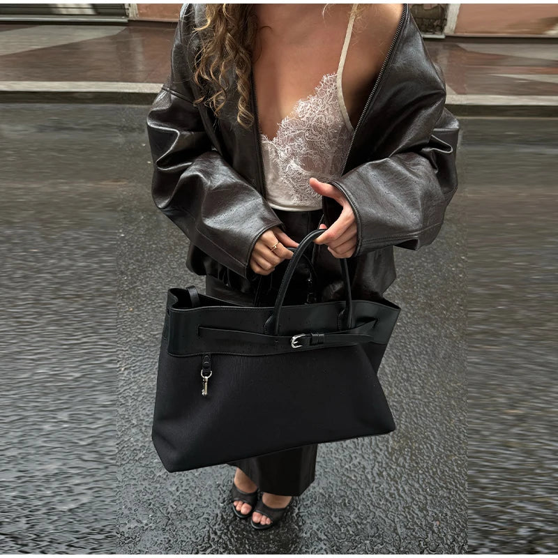 Leather Fashion Jacket Skirt Sets Women Zipper Loose Street Stand Collar Coats Straight Midi Skirts Suits 2025 Autumn Party Chic