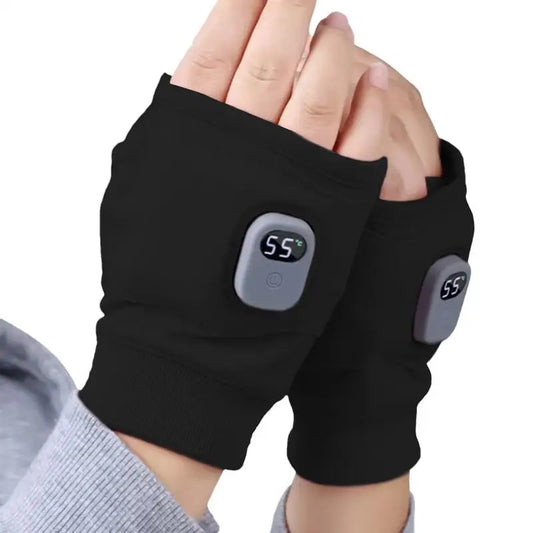 Electric USB Rechargeable Heated Gloves Fingerless Winter Hand Warmer Unisex Smart Touchscreen Fast Heating Gloves