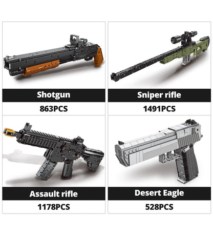 ZKZC WW2 Military Weapon Shotgun Sniper Rifle Assault Rifle Building Block City Police Pistol Brick Children Toys Gifts