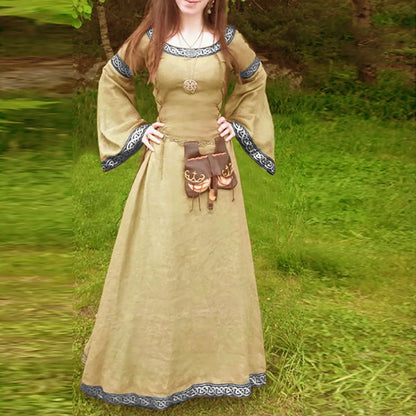 Medieval Gothic Cosplay Costumes for Women Halloween Carnival Party Performance Long sleeve Middle Ages Renaissance Dresses