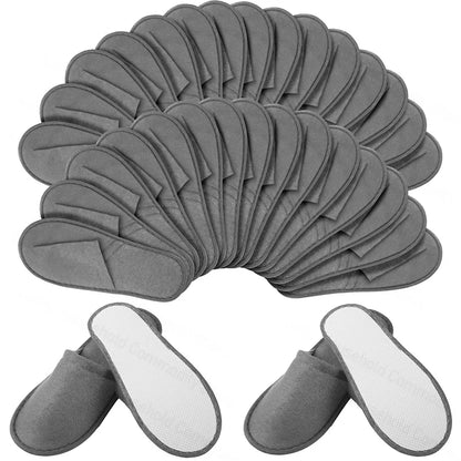 12-320Pairs Disposable Hotel Slippers Customized Wedding Slippers Non-Slip Brushed Slipper Unisex Guest Slippers for Travel/Home