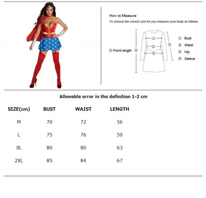 Halloween Sexy Wonder Kostuum Superheld Vrouwen Supergirl Vrijgezellenfeest Fantasia Cosplay Fancy Dress Cosplay Kostuum